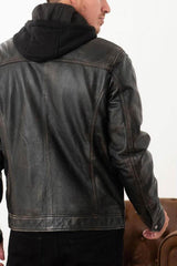 Blouson Cuir Homme Philadelphia Black Sheep Rub Off