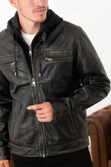 Blouson Cuir Homme Philadelphia Black Sheep Rub Off