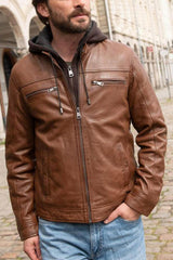 Blouson Cuir Homme Philadelphia Cognac