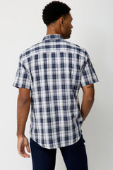 Chemise M/C Paddock's à Carreaux Navy