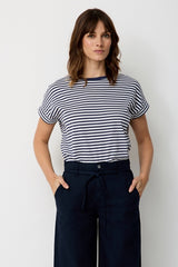 Tee-Shirt M/C Paddock's Rayé Navy/White