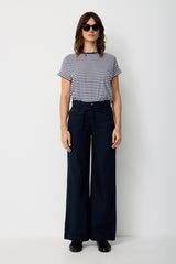 Tee-Shirt M/C Paddock's Rayé Navy/White