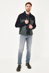 Blouson Bi-Matière Paddock's Denim Dark Blue