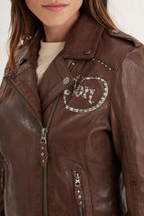 Blouson Cuir Femme Von Dutch Bison