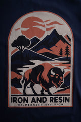 Tee-Shirt M/C Iron And Resin Buffalo Navy