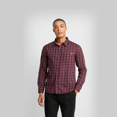 Chemise Carreaux Paddocks 1 poche Bordeaux