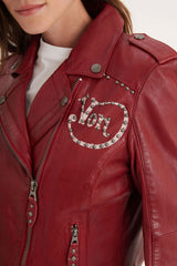 Blouson Cuir Femme Von Dutch Red Chili