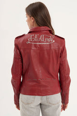 Blouson Cuir Femme Von Dutch Red Chili
