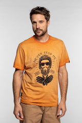 Tee-Shirt M/C Daytona Free Rider Orange