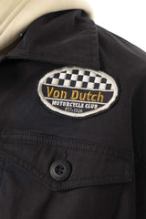 Surchemise à Capuche  Von dutch en Twill Noir