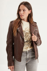 Blouson Cuir Femme Von Dutch Bison