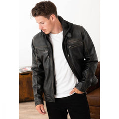 Blouson Cuir Homme Philadelphia Black Sheep Rub Off