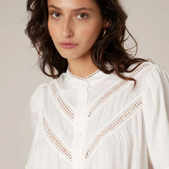 Blouse Brodée  M/C Deeluxe White