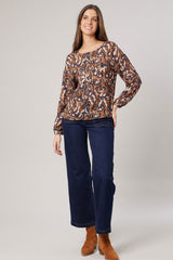 Blouse M/L Deeluxe  Briaka Marron