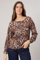 Blouse M/L Deeluxe  Briaka Marron