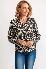 Blouse Fransa M/L Imprimé Noir