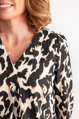 Blouse Fransa M/L Imprimé Noir