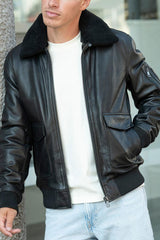 Blouson Aviateur Homme en cuir Brown
