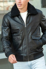 Blouson Aviateur Homme en cuir Brown