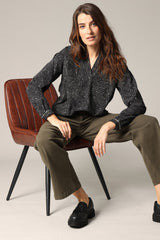 Blouse Deeluxe Imprimé Abstrait Noir