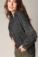 Blouse Deeluxe Imprimé Abstrait Noir