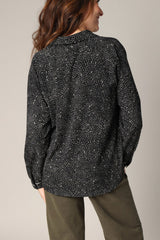 Blouse Deeluxe Imprimé Abstrait Noir