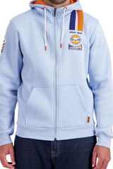 Sweat Zippé Gulf à Capuche Light Blue